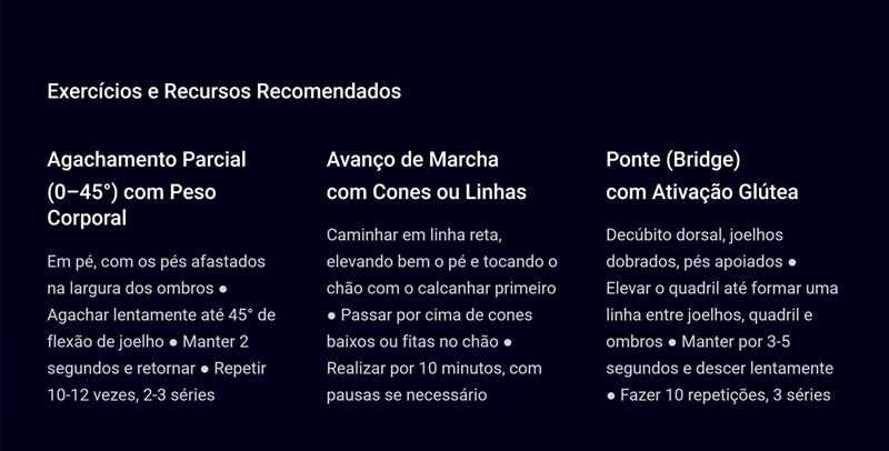 Print real do material: exercícios recomendados por fase